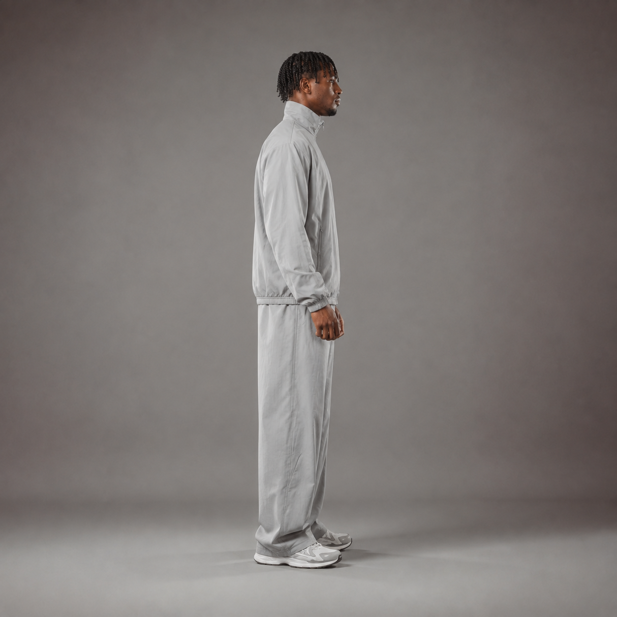 RAWS Men's Essentials Nylon Tracksuit Jacket - Grey | Premium Everyday Activewear