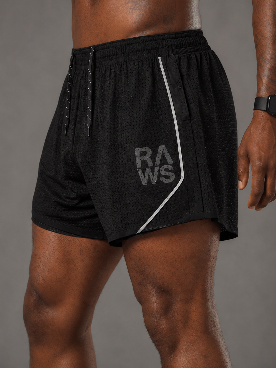 RAWS Men's Trail Mesh Shorts - Black | Trail Running Performance