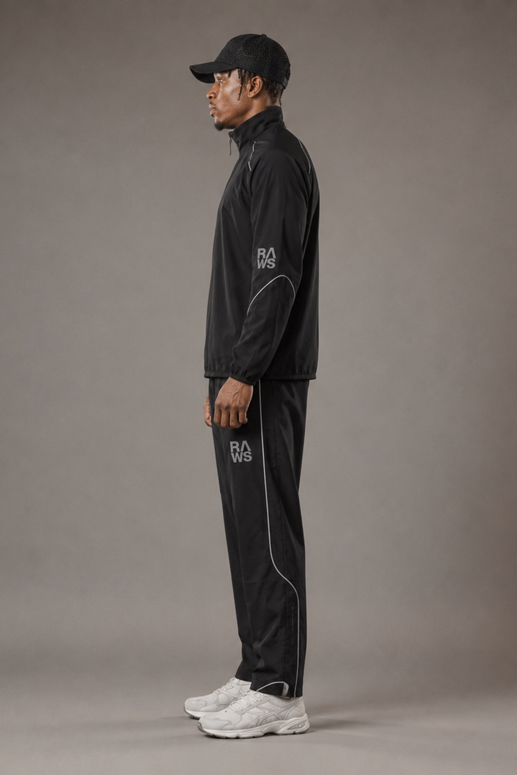 RAWS Men's Trail Track Jacket - Black | Trail Running Performance