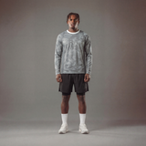 RAWS RUNNING WARM UP CAMO LONG SLEEVE T-SHIRT : GREY