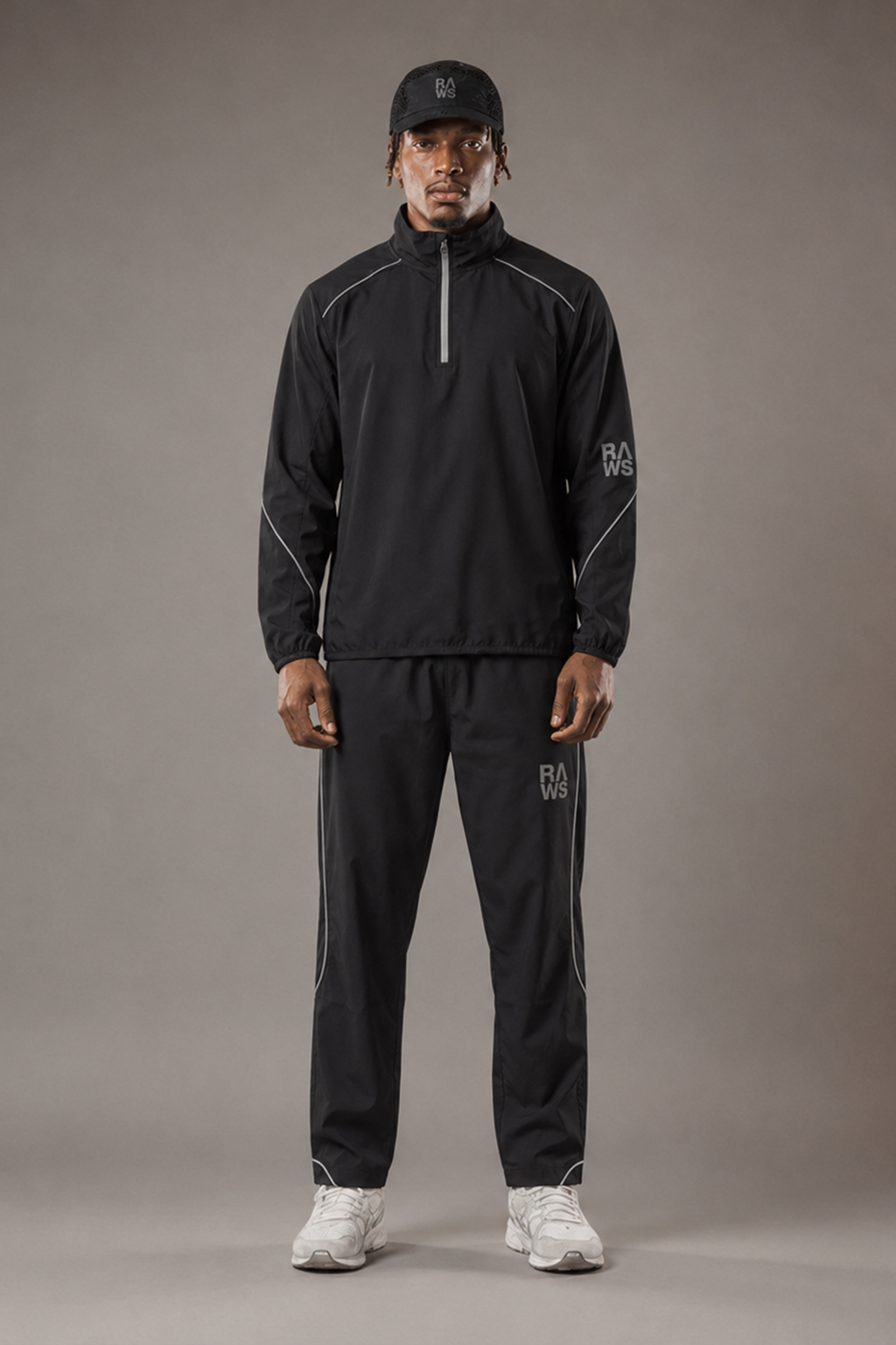 RAWS Men's Trail Track Jacket - Black | Trail Running Performance