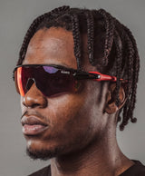 ESSENTIALS+ RACER SUNGLASSES : BLACK / RED