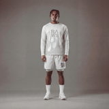 RAWS RUNNING WARM UP LONG SLEEVE T-SHIRT : WHITE / GREY