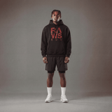 RAWS RUNNING WARM UP HOODIE  : BLACK / RED