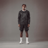 RAWS RUNNING WARM UP CAMO LONG SLEEVE T-SHIRT : BLACK