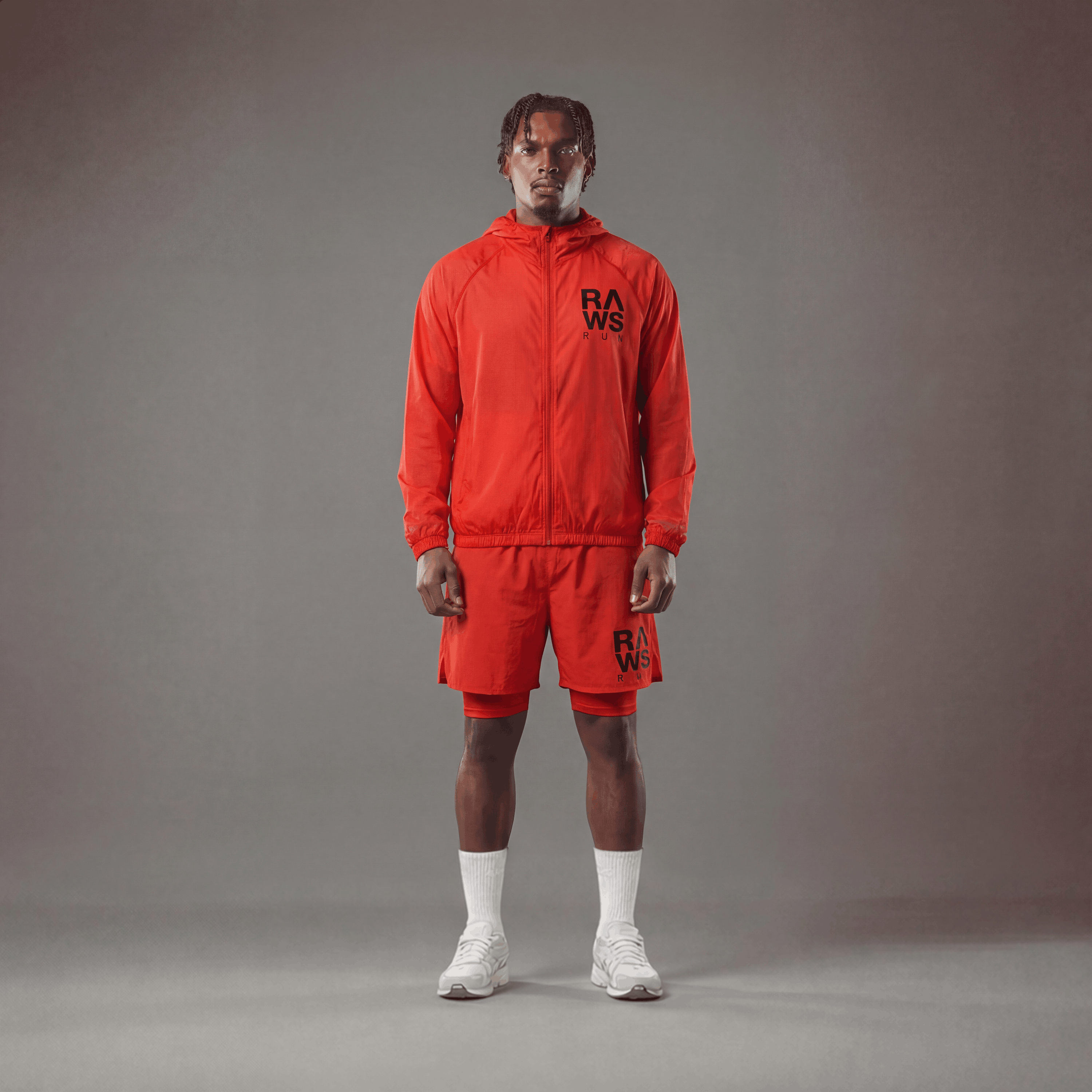 SHORT DE COURSE COMPRESSIF RAWS  : ROUGE / NOIR