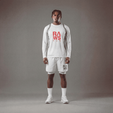 RAWS RUNNING RACER LONG SLEEVE T-SHIRT : WHITE / RED
