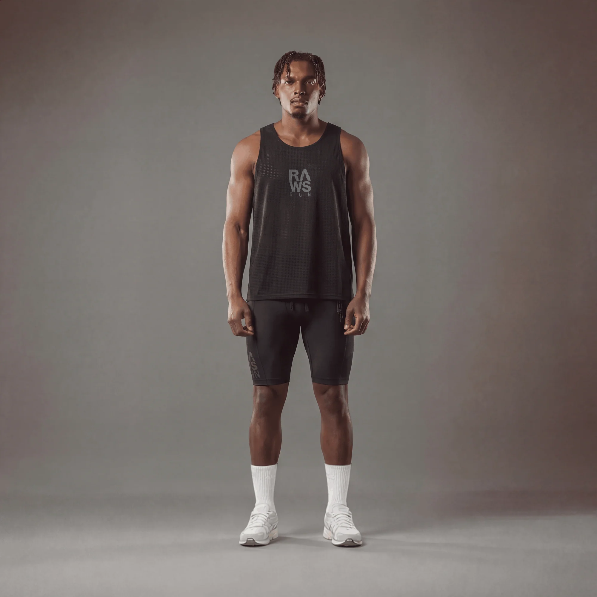 RAWS MESH RUNNING VEST : BLACK / GREY
