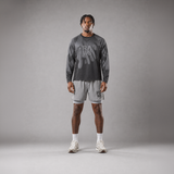 RAWS langærmet opvarmnings-T-shirt til mænd – Grå / Sølv | Funktionelt løbetøj