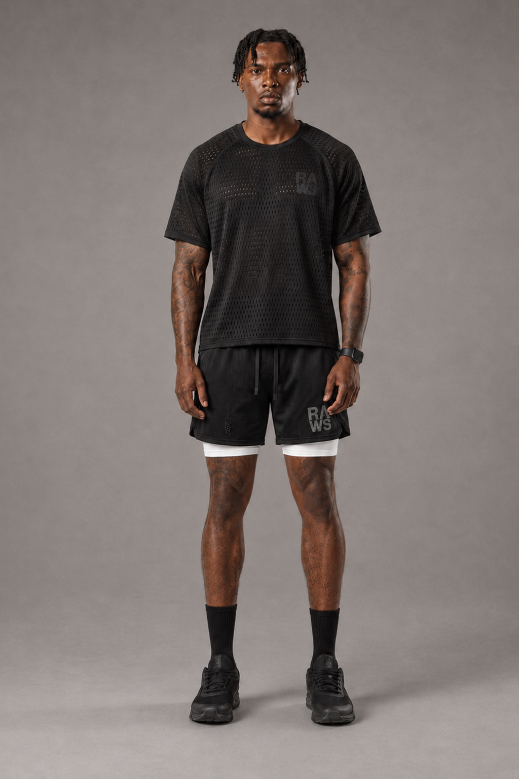RAWS Men's Mesh Training T-Shirt - Black | High Performance Training