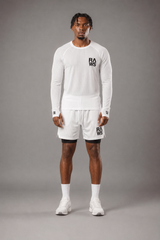 Camiseta interior de manga larga con canalé para hombre de RAWS - Blanca | Entrenamiento de alto rendimiento