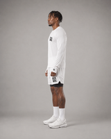 Camiseta interior de manga larga con canalé para hombre de RAWS - Blanca | Entrenamiento de alto rendimiento