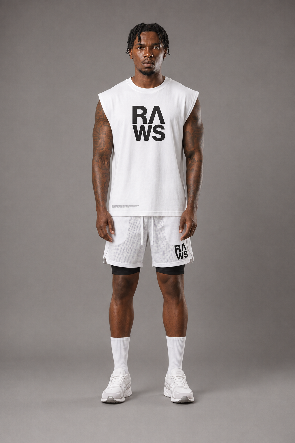 RAWS Men's Training Muscle Tank - White | High Performance Training