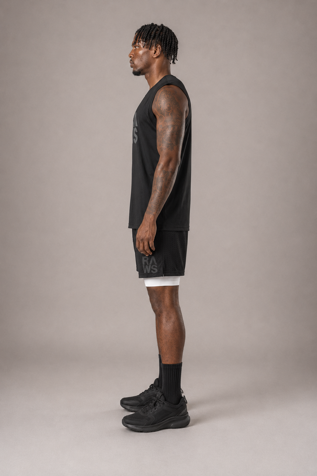 RAWS Men's 2-in-1 Training Shorts - Black | High Performance Training