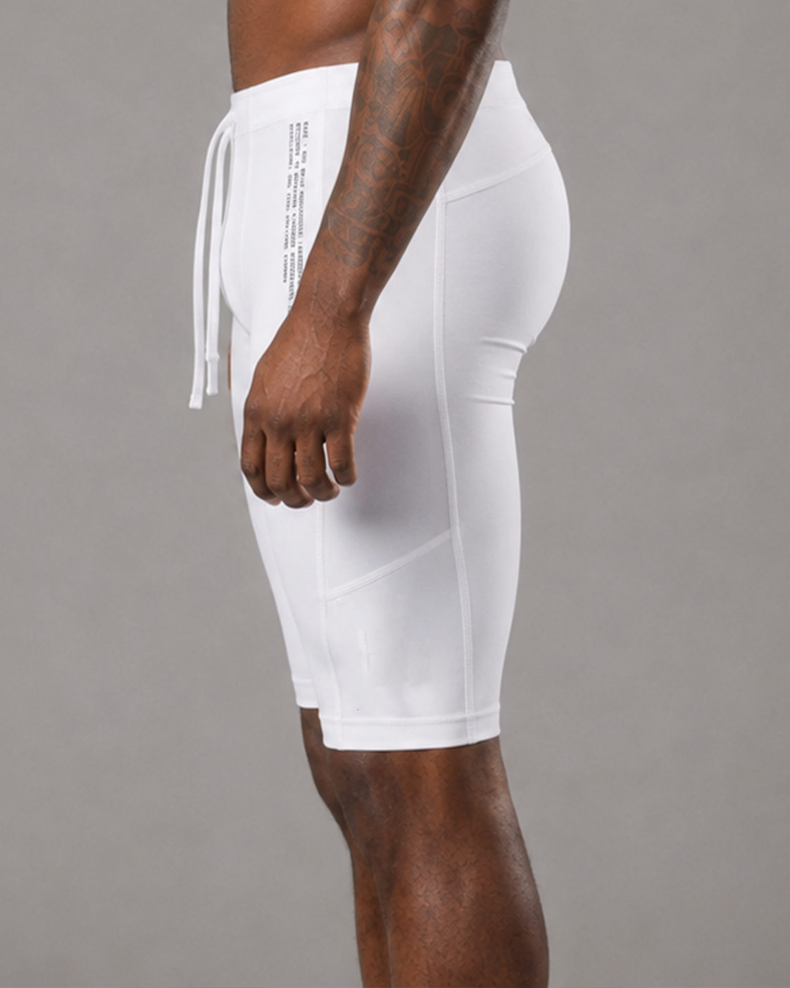 RAWS Men's Running Compression Half Tights - White / Black | High Performance Compression