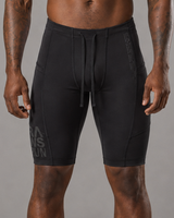 RAWS Men's Running Compression Half Tights - Black / Grey | High Performance Compression