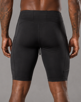 RAWS Men's Running Compression Half Tights - Black / Grey | High Performance Compression
