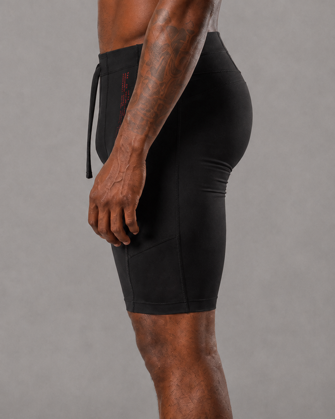 RAWS Men's Running Compression Half Tights - Black / Red | High Performance Compression
