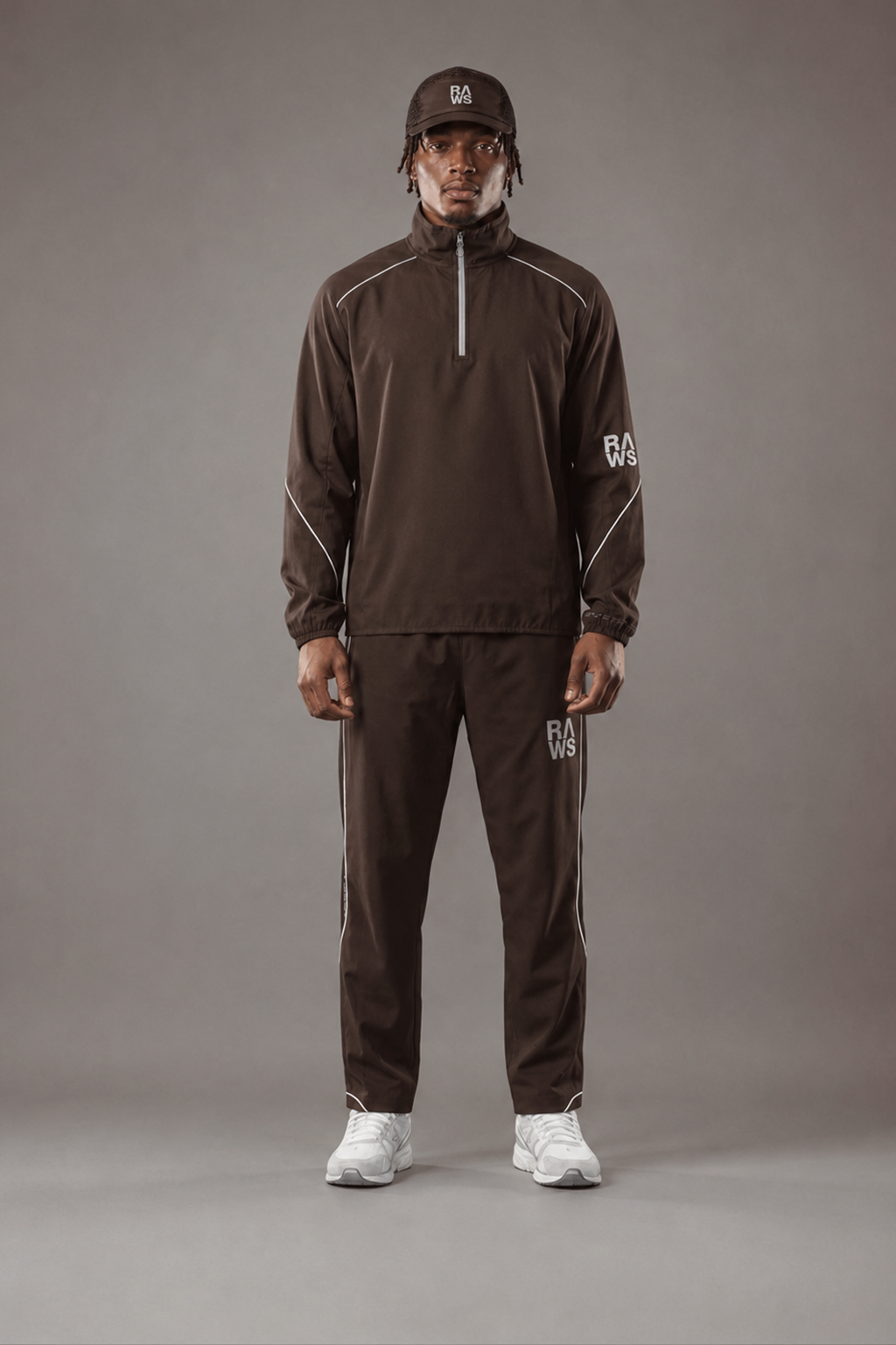 RAWS Men's Trail Track Jacket - Brown | Trail Running Performance