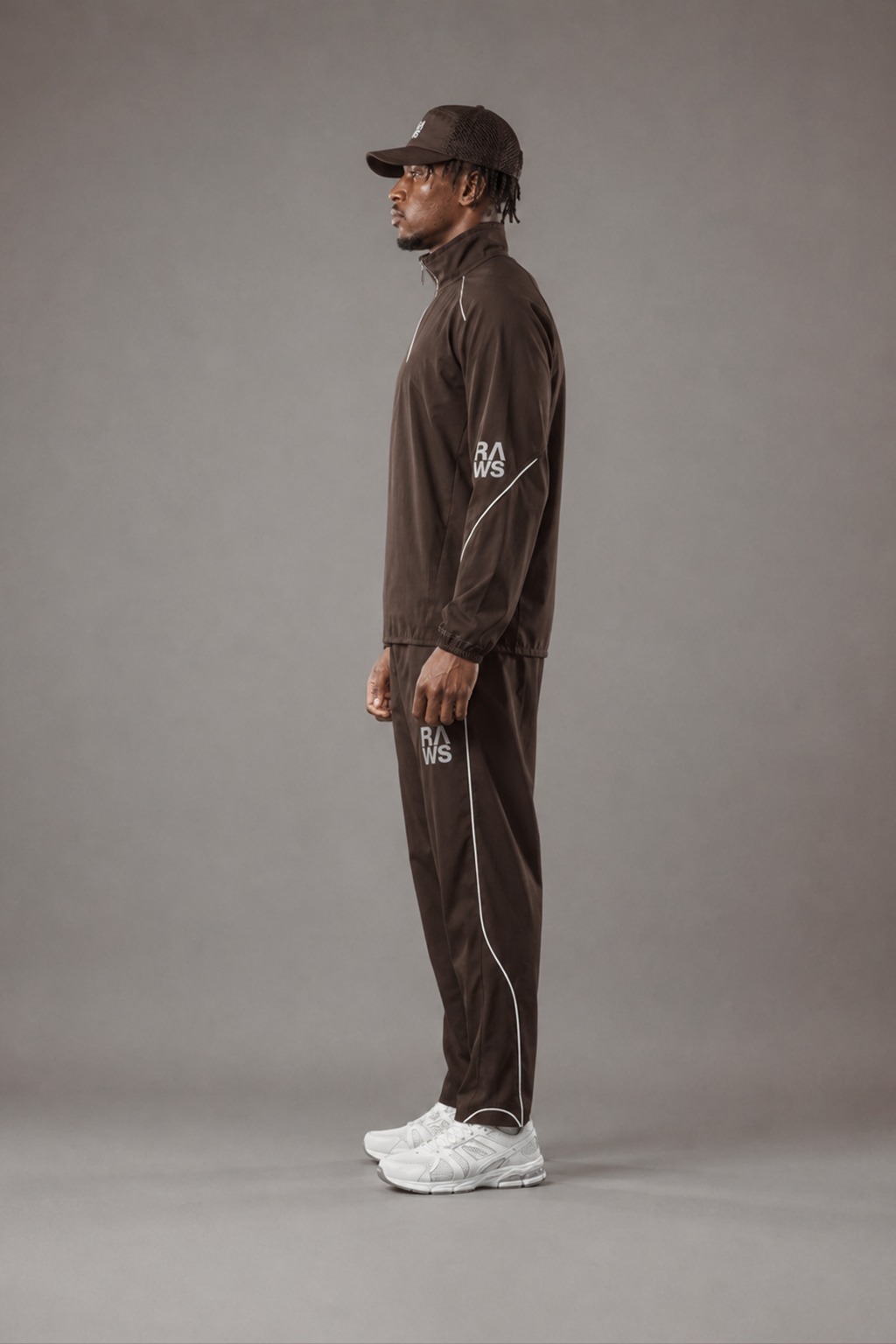 RAWS Men's Trail Track Jacket - Brown | Trail Running Performance