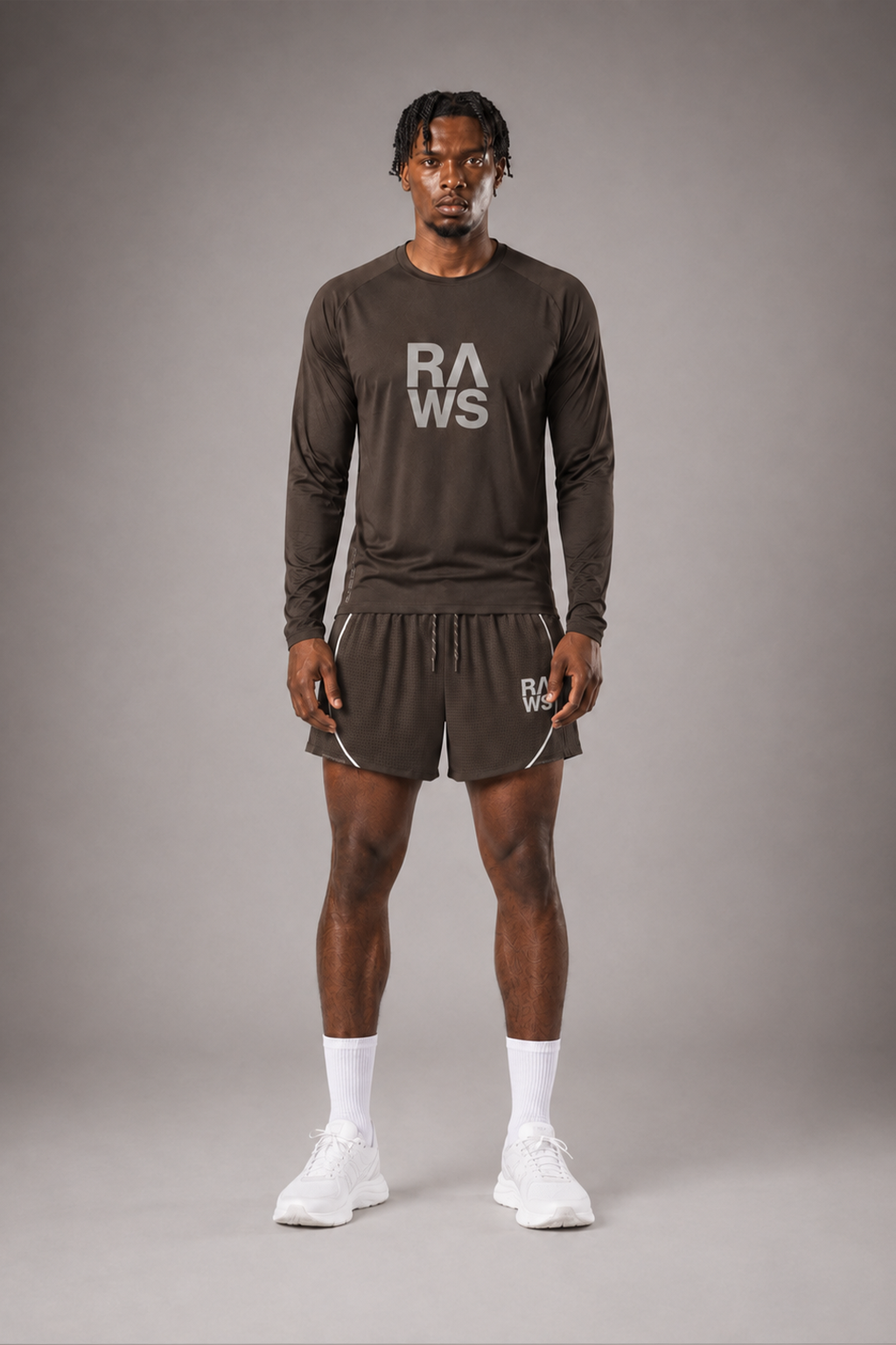 RAWS Men's Trail Long Sleeve T-Shirt - Brown | Trail Running Performance