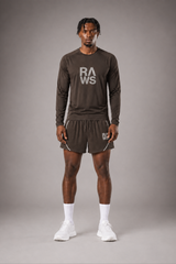 RAWS Men's Trail Long Sleeve T-Shirt - Brown | Trail Running Performance