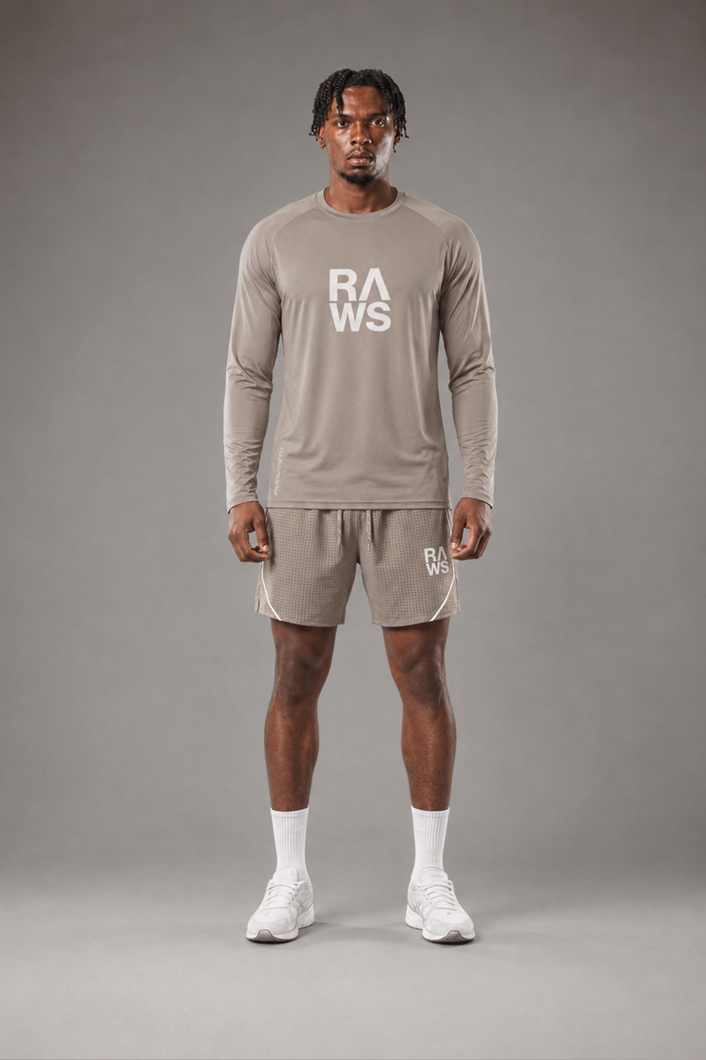 RAWS Men's Trail Long Sleeve T-Shirt - Stone | Trail Running Performance