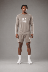 RAWS Men's Trail Long Sleeve T-Shirt - Stone | Trail Running Performance