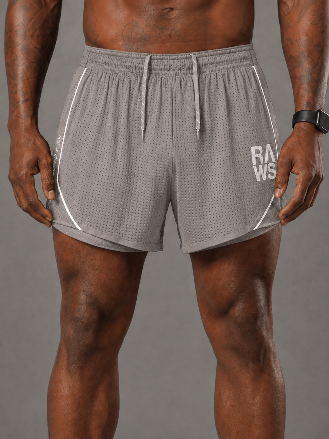 RAWS Men's Trail Mesh Shorts - Stone | Trail Running Performance
