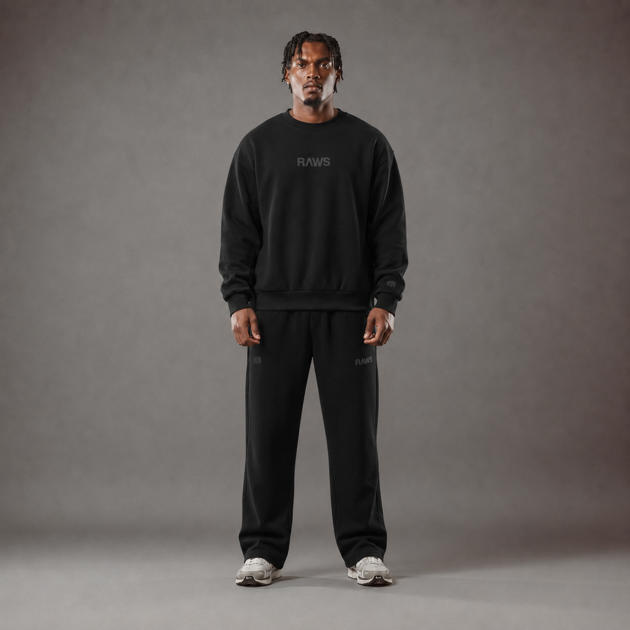 Jersey de cuello redondo RAWS Men's Essentials - Negro | Ropa deportiva de alta calidad para el día a día
