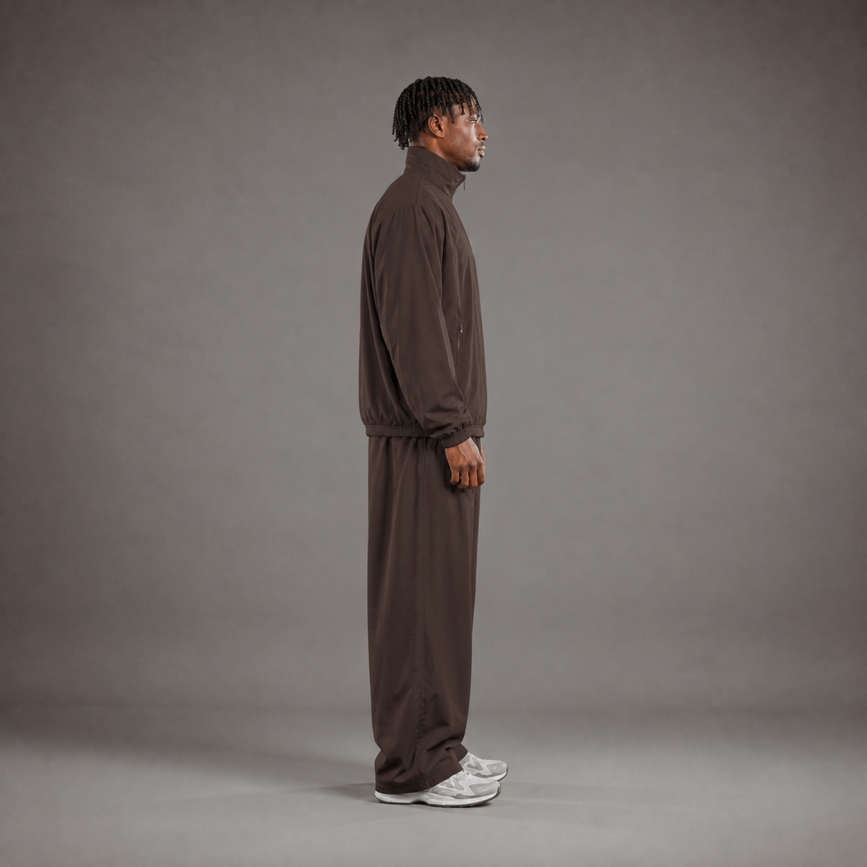 RAWS Men's Essentials Nylon Tracksuit Jacket - Brown | Premium Everyday Activewear