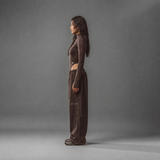 Body con cerniera RAWS da donna - Marrone | Abbigliamento sportivo da donna ad alte prestazioni