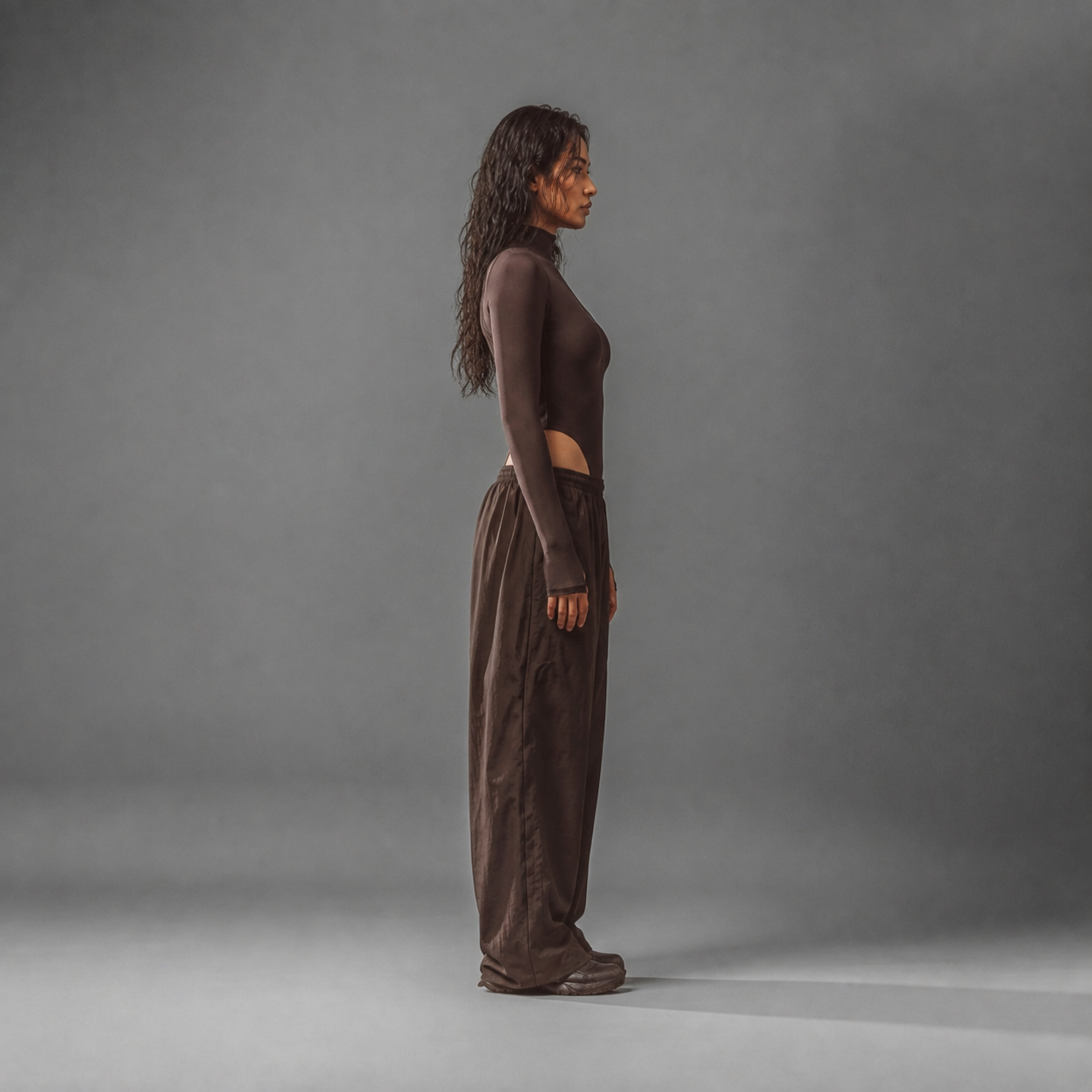 RAWS Women's Zip Bodysuit - Brown | Women's Performance Activewear