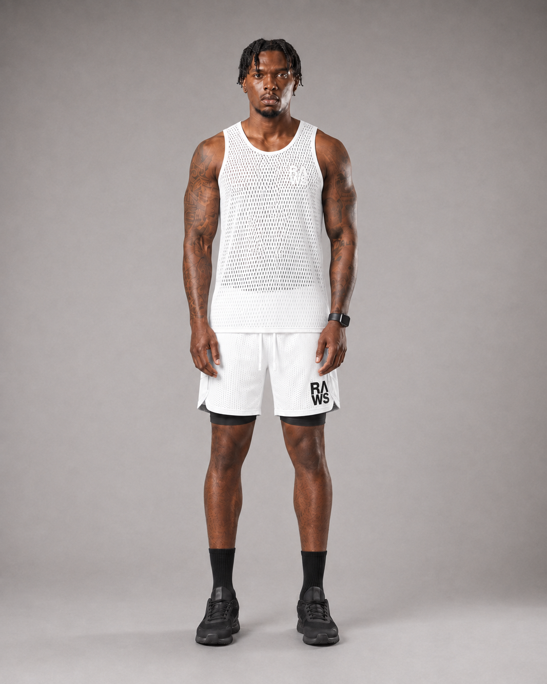 RAWS Men's Mesh Training Tank - White | High Performance Training