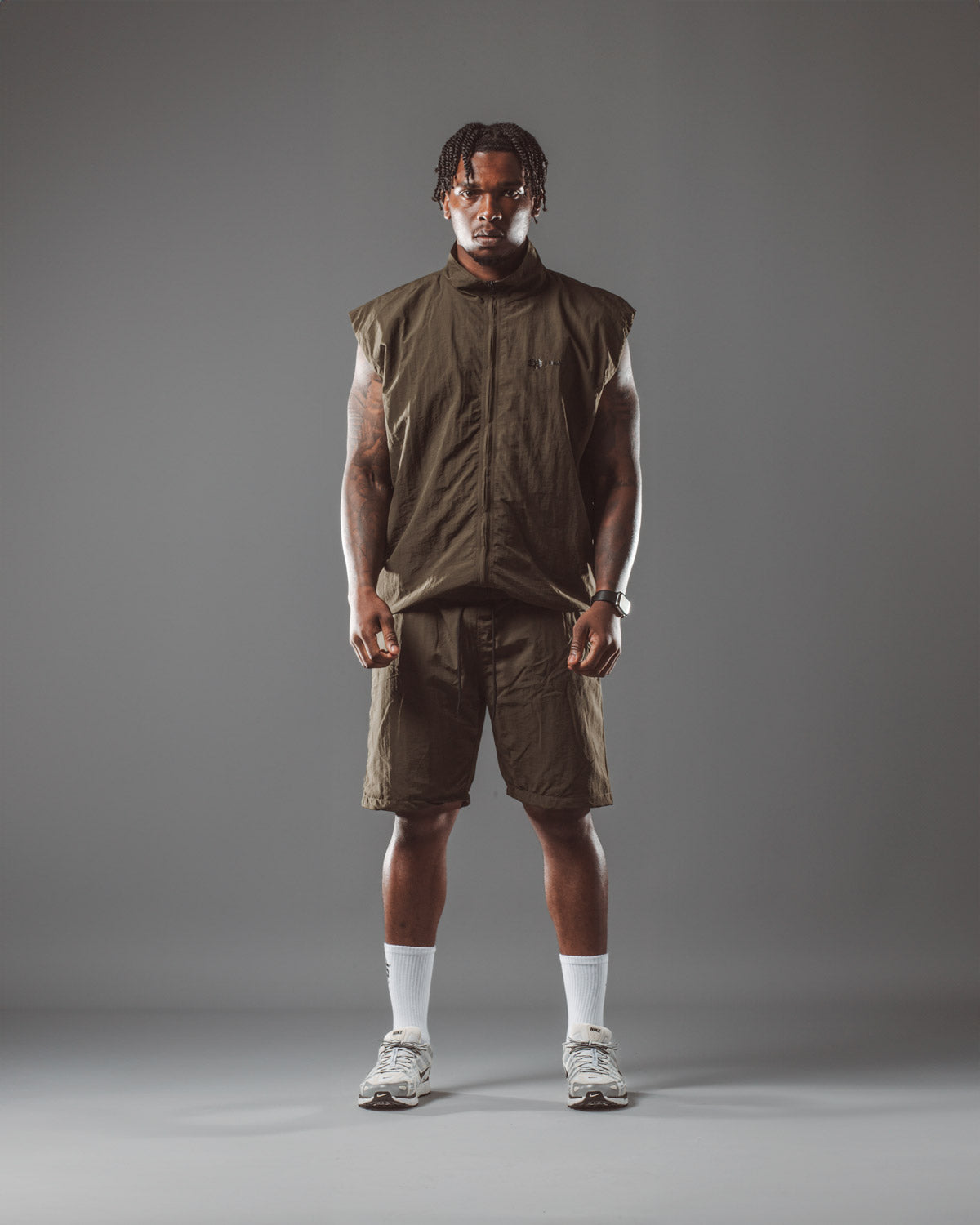 RAWS Warm Up Track Shorts : Khaki Green