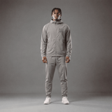 RAWS RUNNING HOODED SHELL WINDBREAKER JACKET  : GREY / SILVER