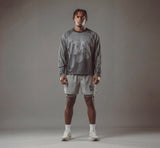 RAWS RUNNING WARM UP LONG SLEEVE T-SHIRT : GREY / SILVER