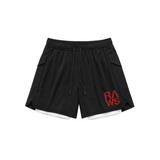 RAWS Men's 2-in-1 Training Shorts - Black / Red | High Performance Training