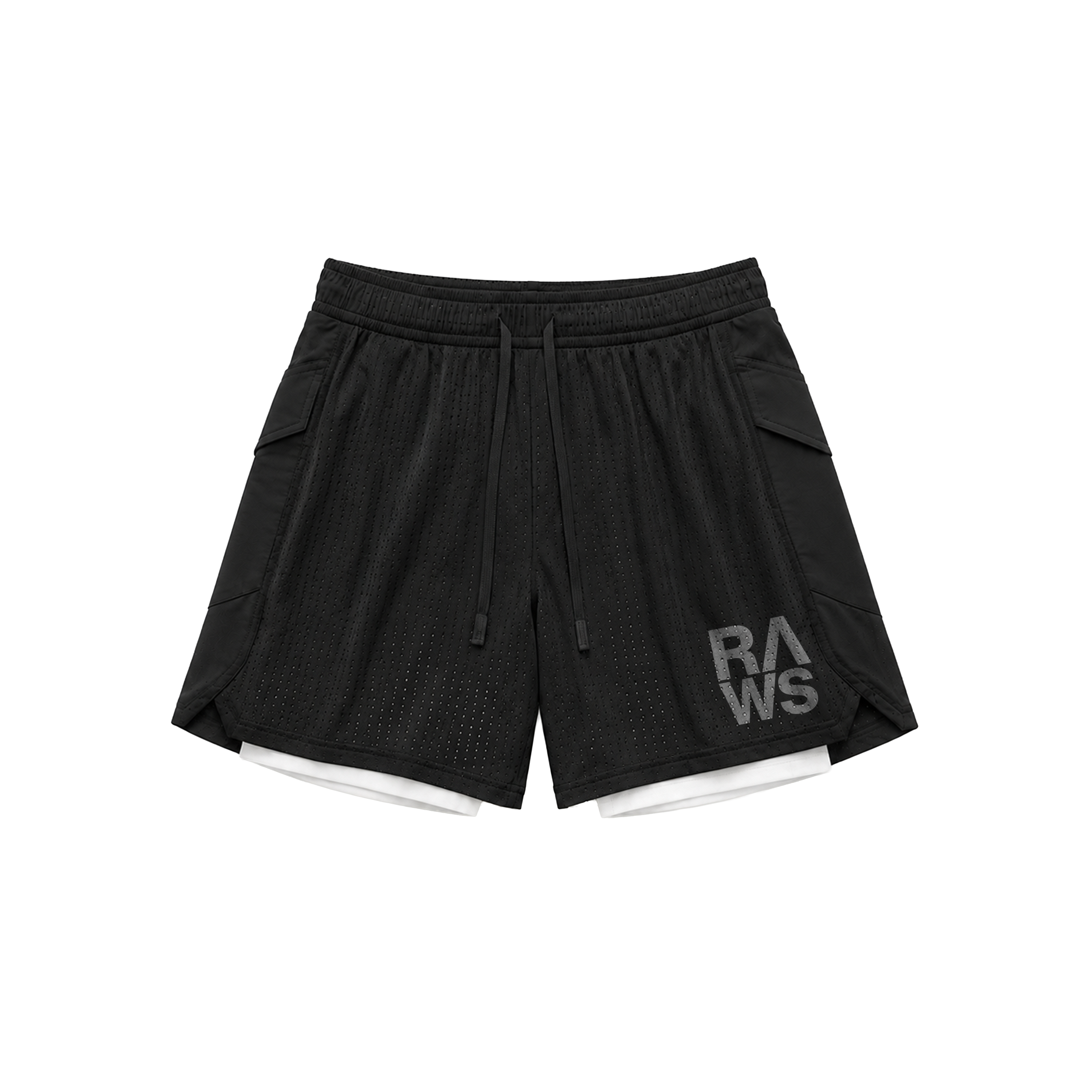 RAWS Men's 2-in-1 Training Shorts - Black | High Performance Training
