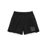 RAWS Men's 2-in-1 Training Shorts - Black | High Performance Training