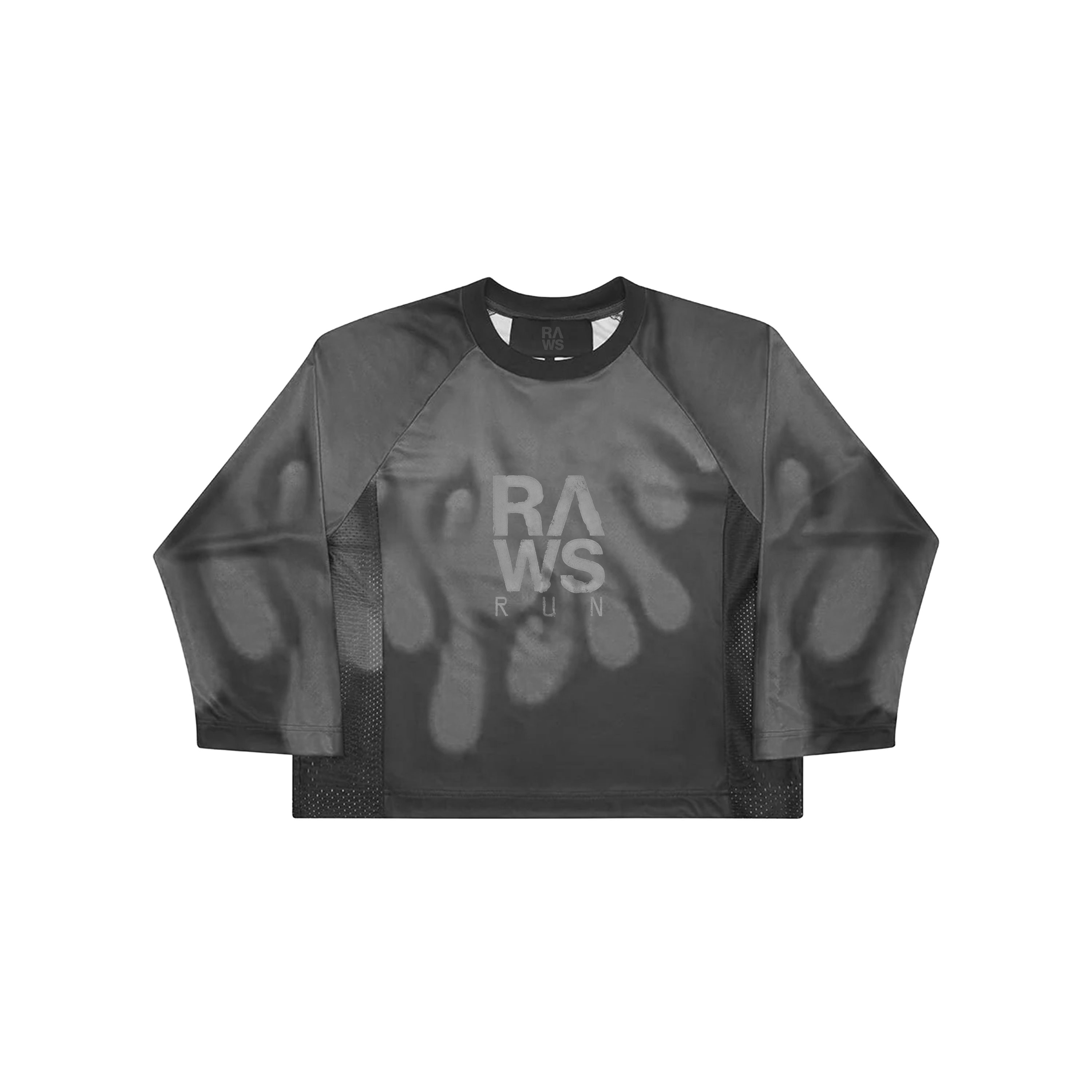 RAWS RUNNING WARM UP LONG SLEEVE T-SHIRT : GREY / SILVER