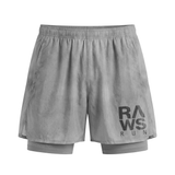 RAWS RUNNING COMPRESSION SHORTS  : GREY / SILVER