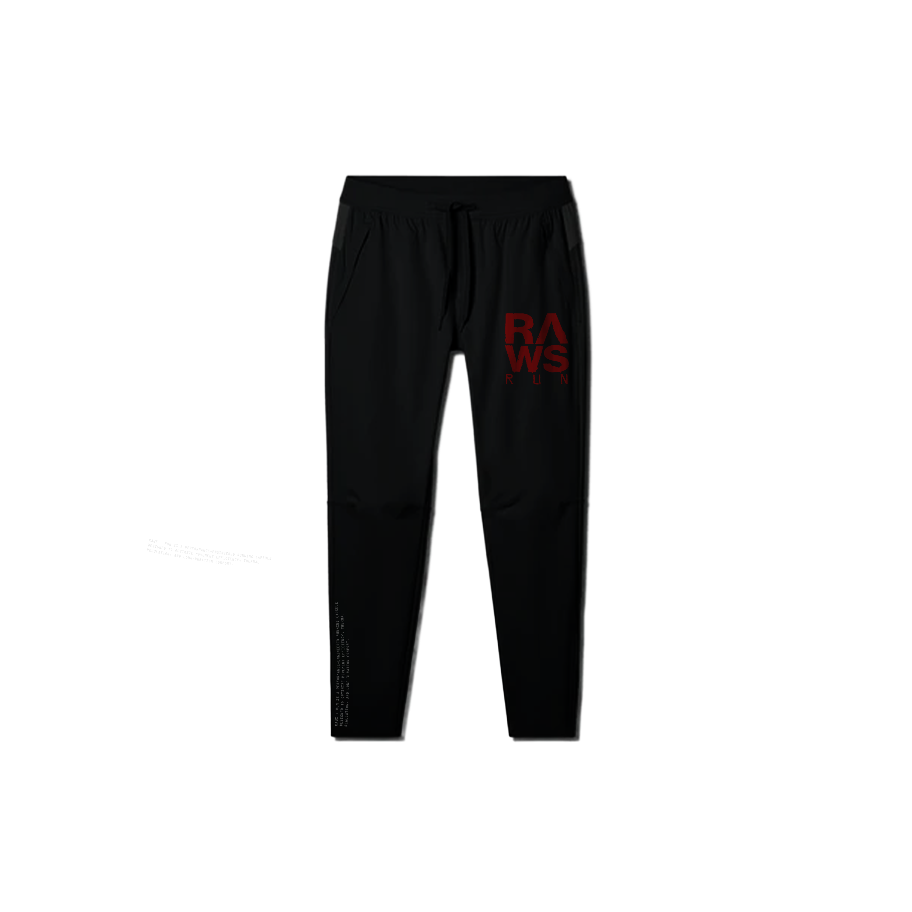 RAWS RUNNING PANTS : BLACK / RED