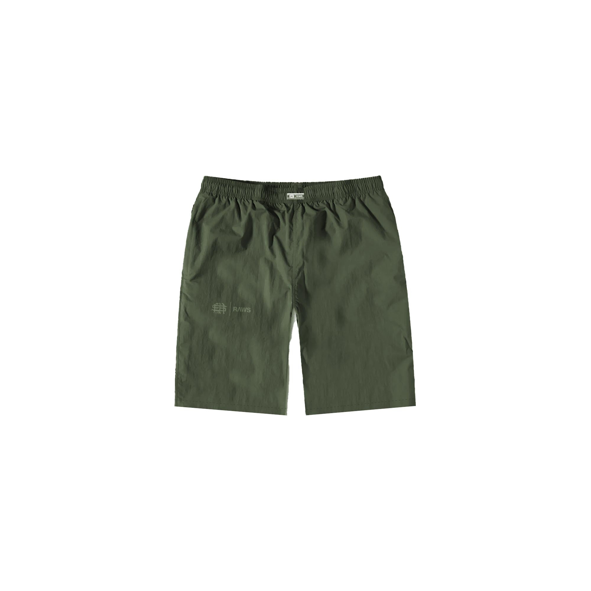 RAWS Warm Up Track Shorts : Khaki Green