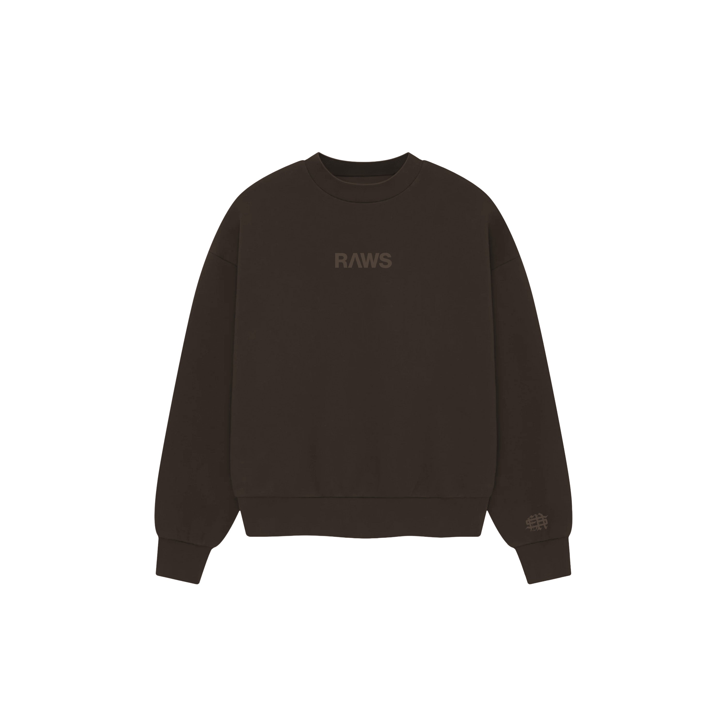 RAWS ESSENTIALS+ CREW SWEATER : BROWN