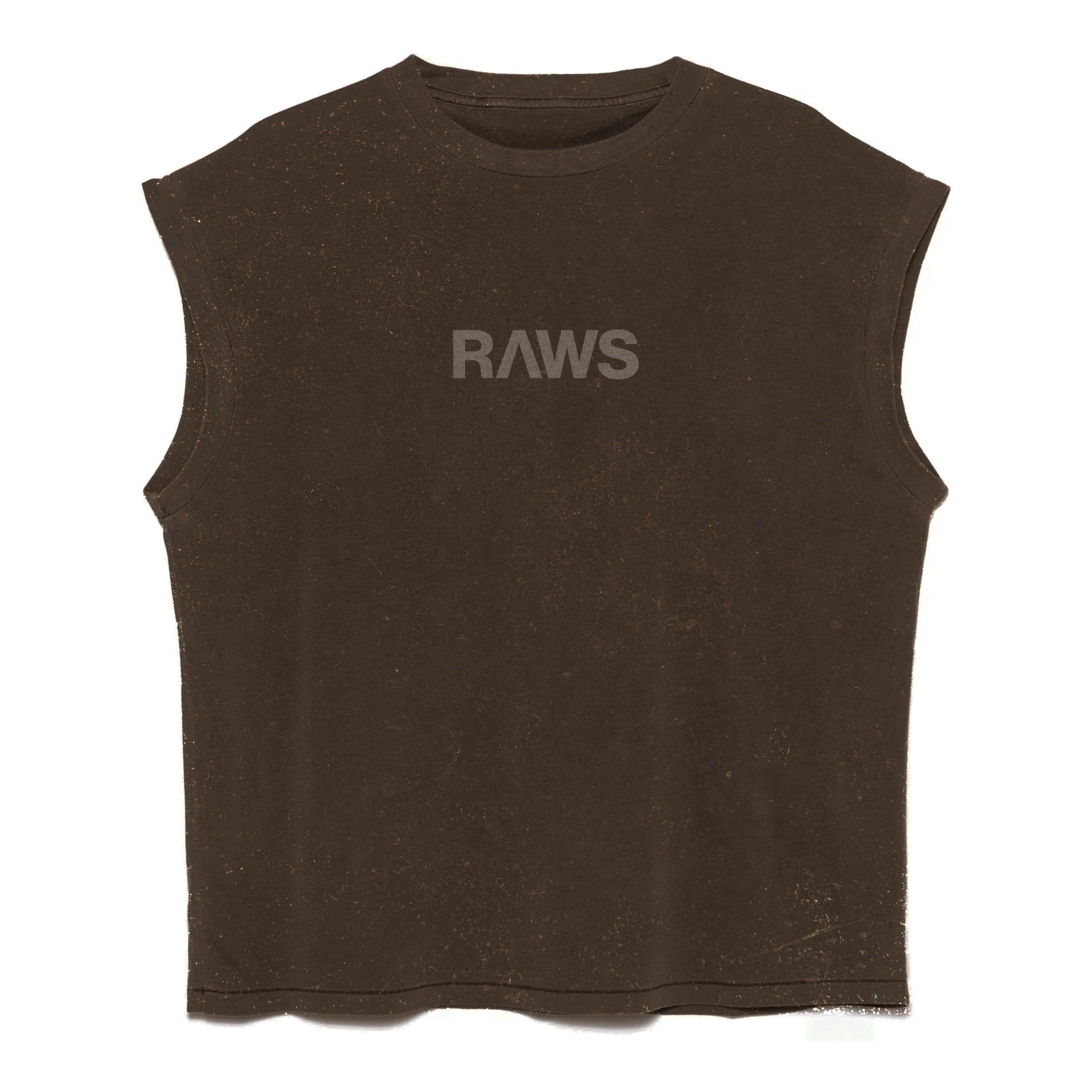 RAWS ESSENTIALS+ SLEEVELESS T-SHIRT : BROWN