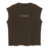 RAWS ESSENTIALS+ SLEEVELESS T-SHIRT : BROWN