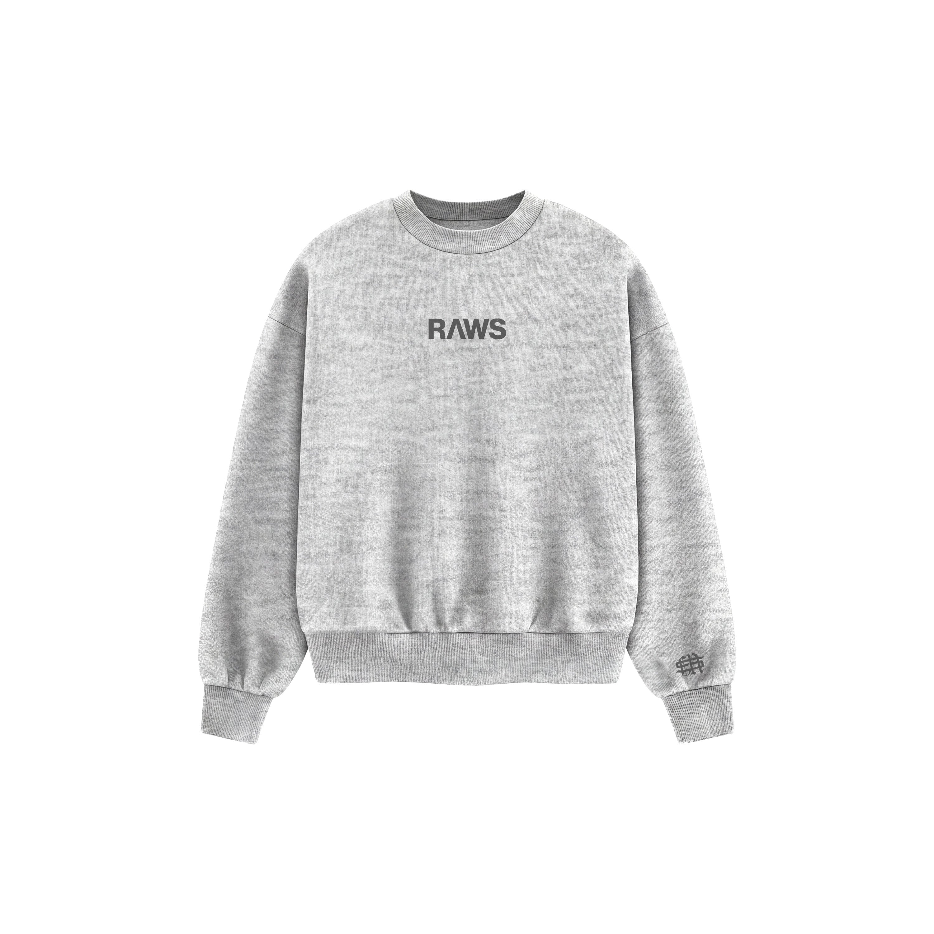 RAWS ESSENTIALS+ CREW SWEATER : GREY