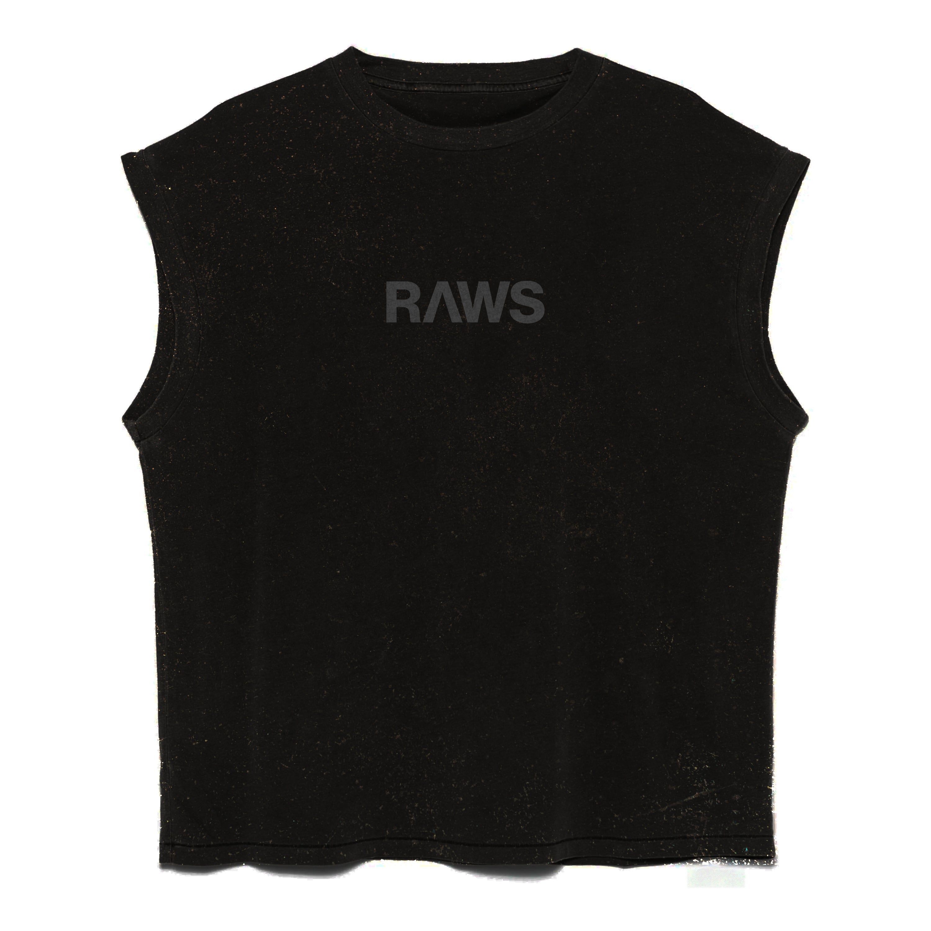 RAWS ESSENTIALS+ SLEEVELESS T-SHIRT : BLACK
