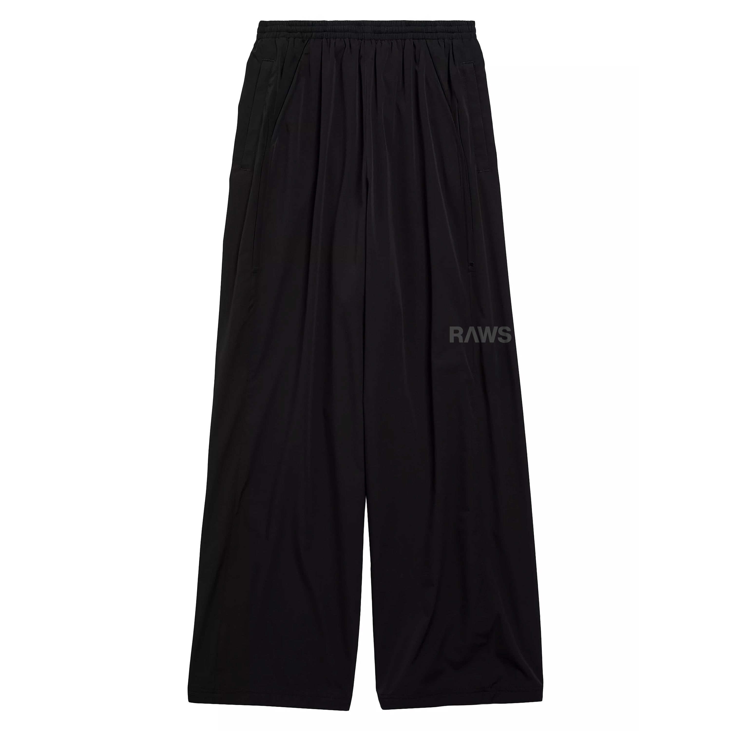 RAWS ESSENTIALS+ NYLON TRACK PANTS : BLACK